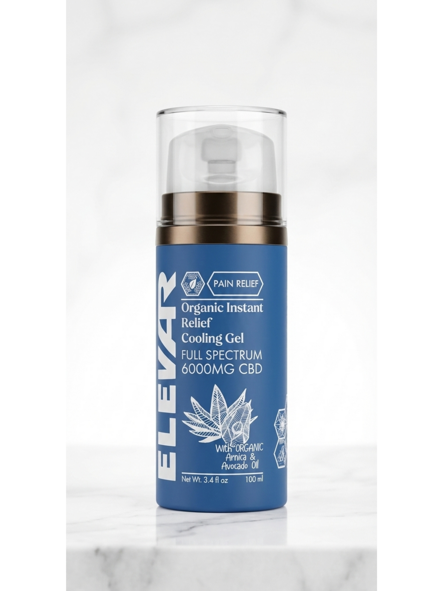 ELEVAR Organic 6000mg CBD Instant Relief Cooling Gel
