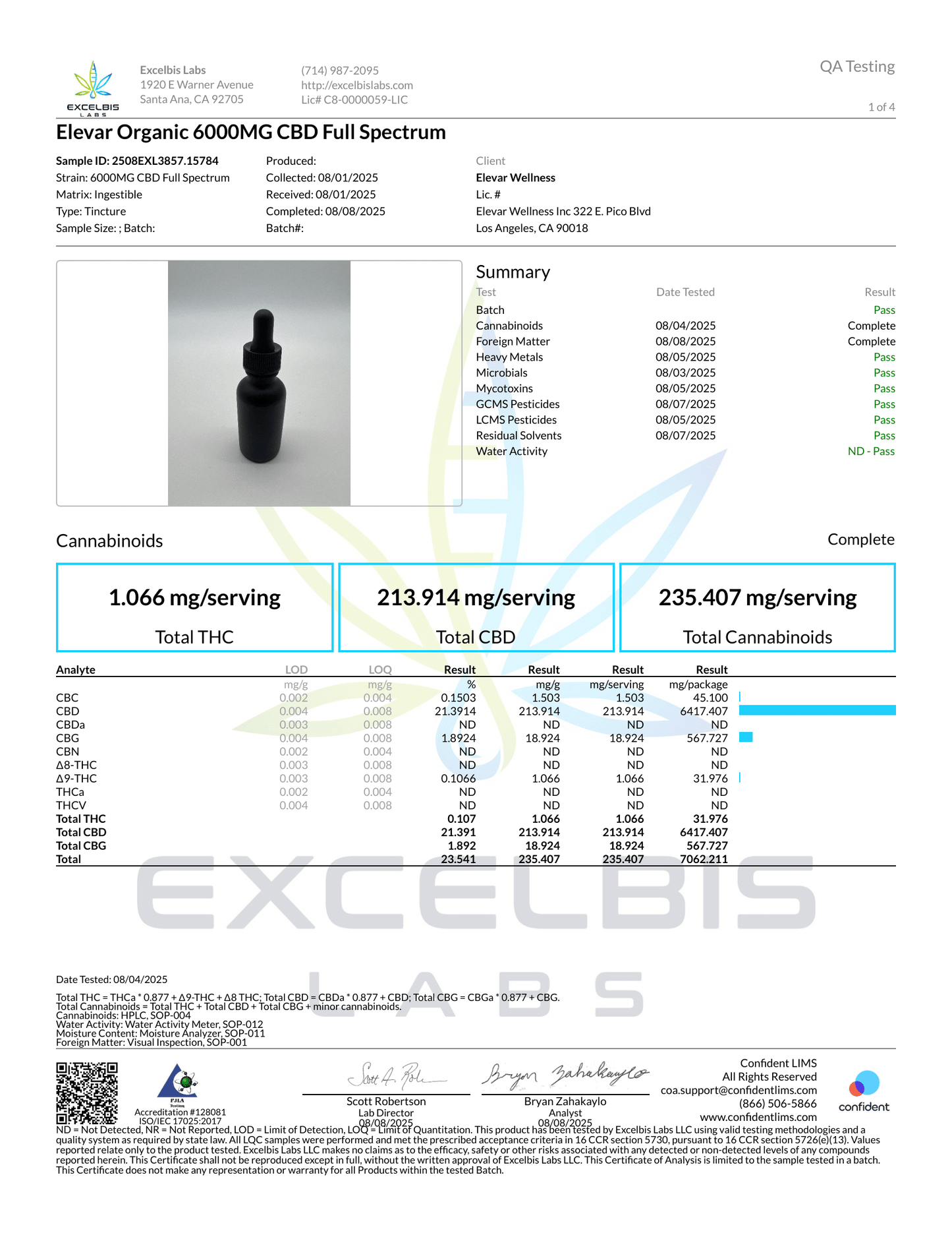 ELEVAR - 6000mg CBD Super Strength True Full Spectrum Tincture