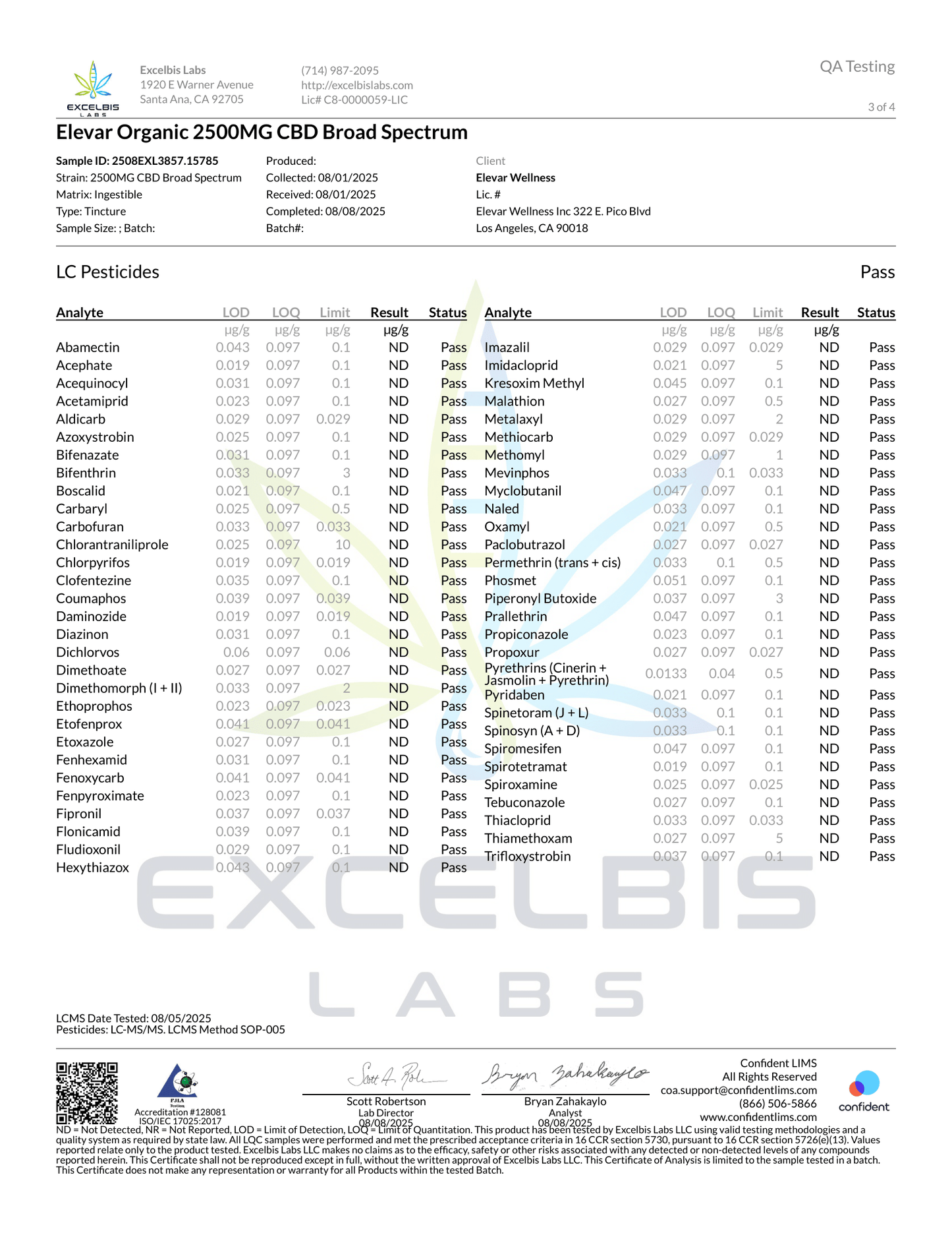 ELEVAR - 2500mg CBD Broad Spectrum CBD Tincture CBG CBN