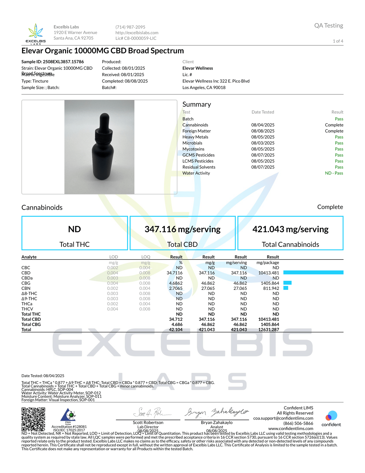 ELEVAR - 10,000mg CBD Ultra Strength Broad Spectrum CBD Tincture