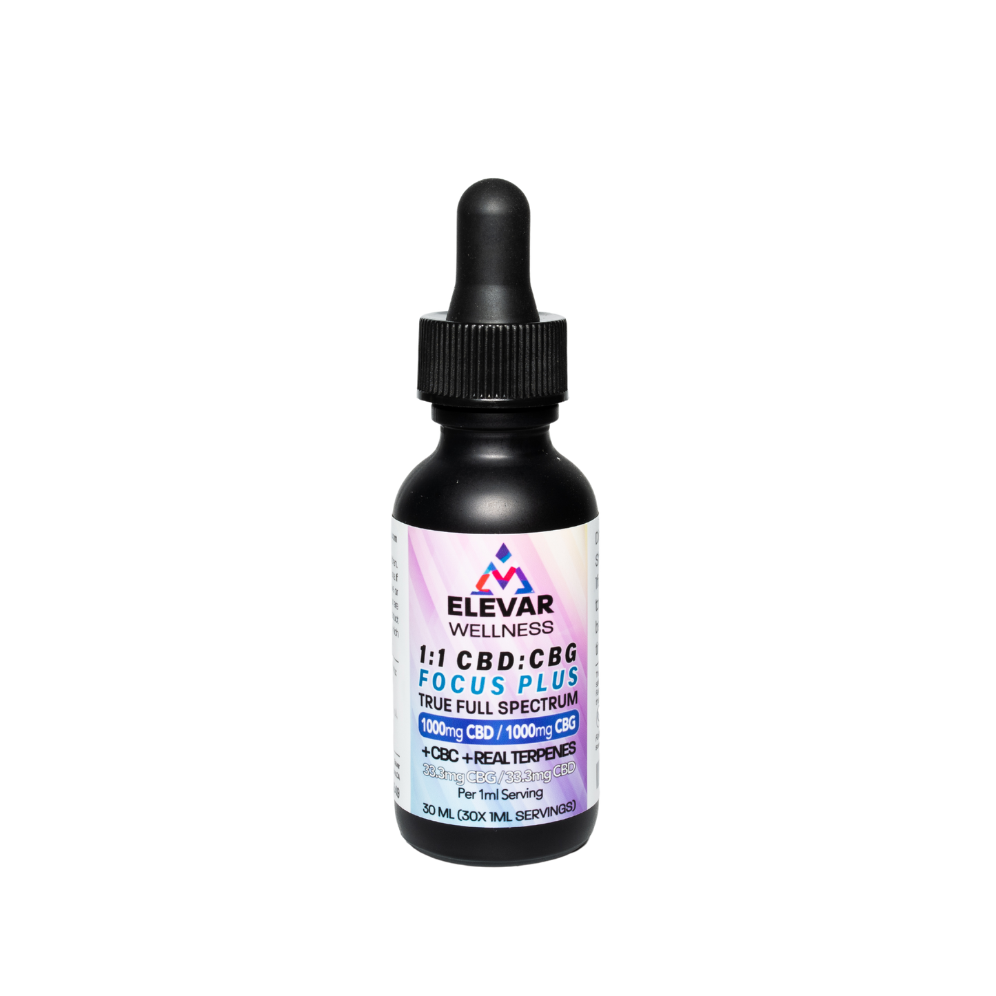 ELEVAR WELLNESS - 1000mg 1:1 CBD to CBG FOCUS PLUS Tincture