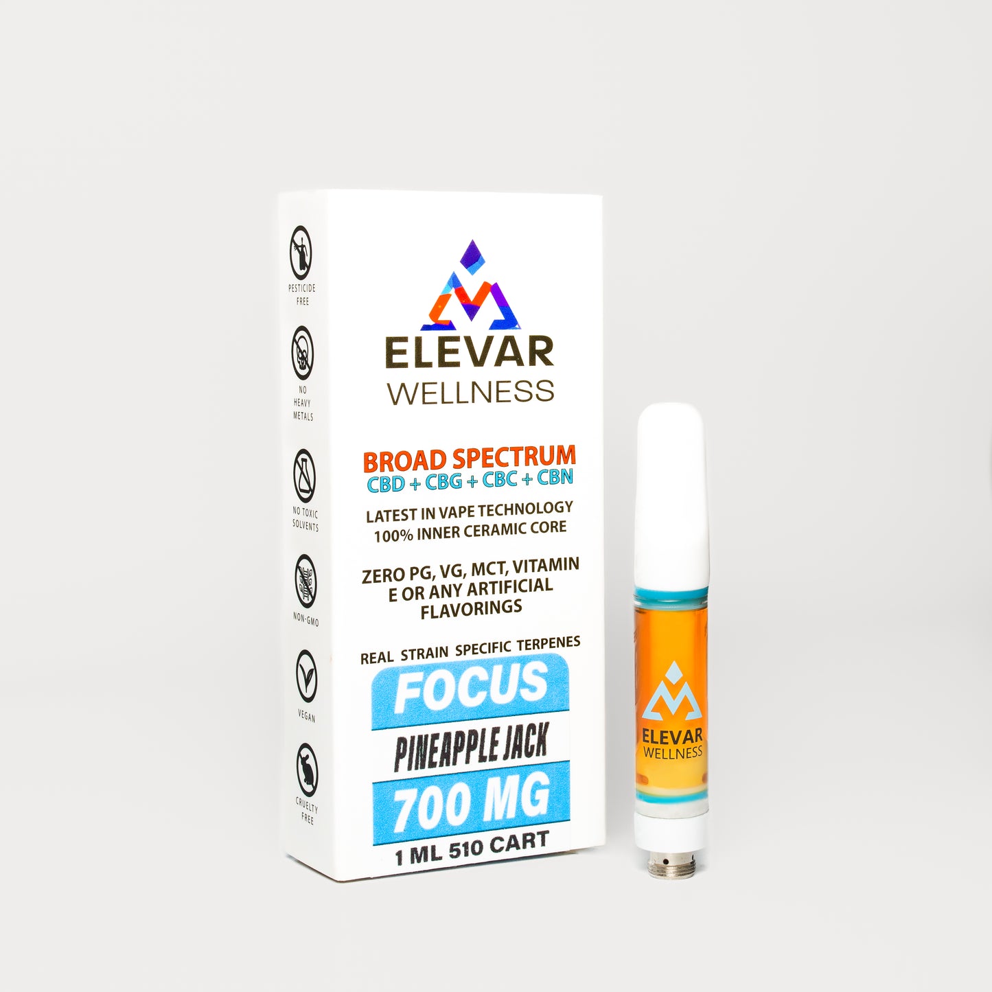 ELEVAR WELLNESS - 1g Broad Spectrum Pineapple Jack CBD+CBG Vape (SATIVA)