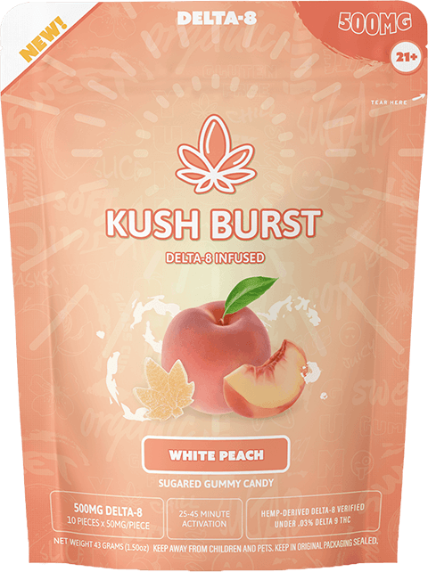 KUSH BURST Delta-8 Gummies - Peach