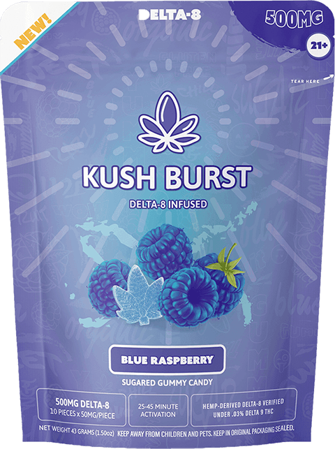 KUSH BURST Delta-8 Gummies - Blue Raspberry